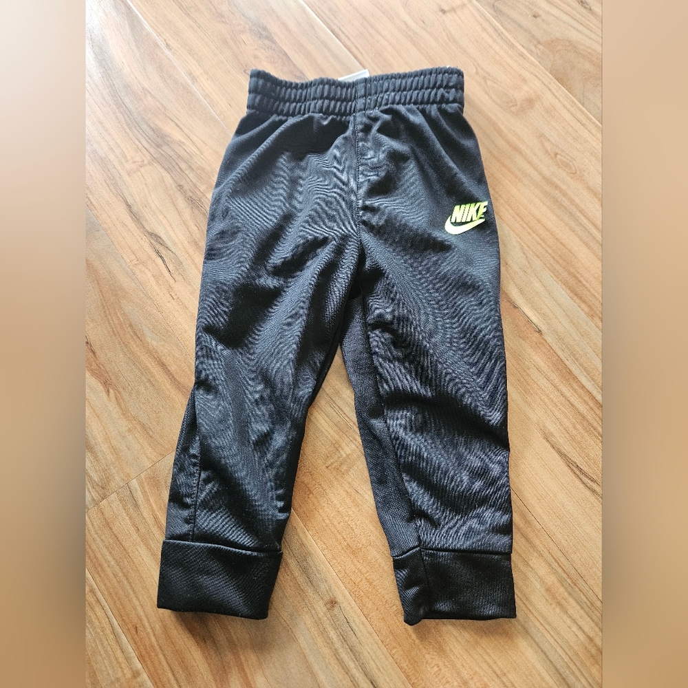 Nike Kids Black Joggers with Neon Logo 12 Months